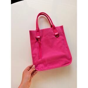 Hot pink Neiman Marcus canvas handbag